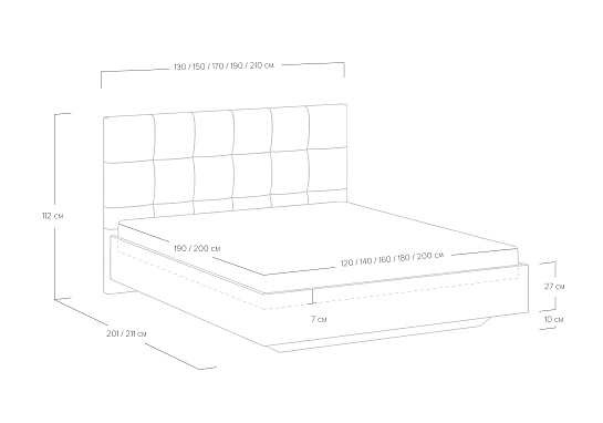 Кровать Vena (ясень ориноко)